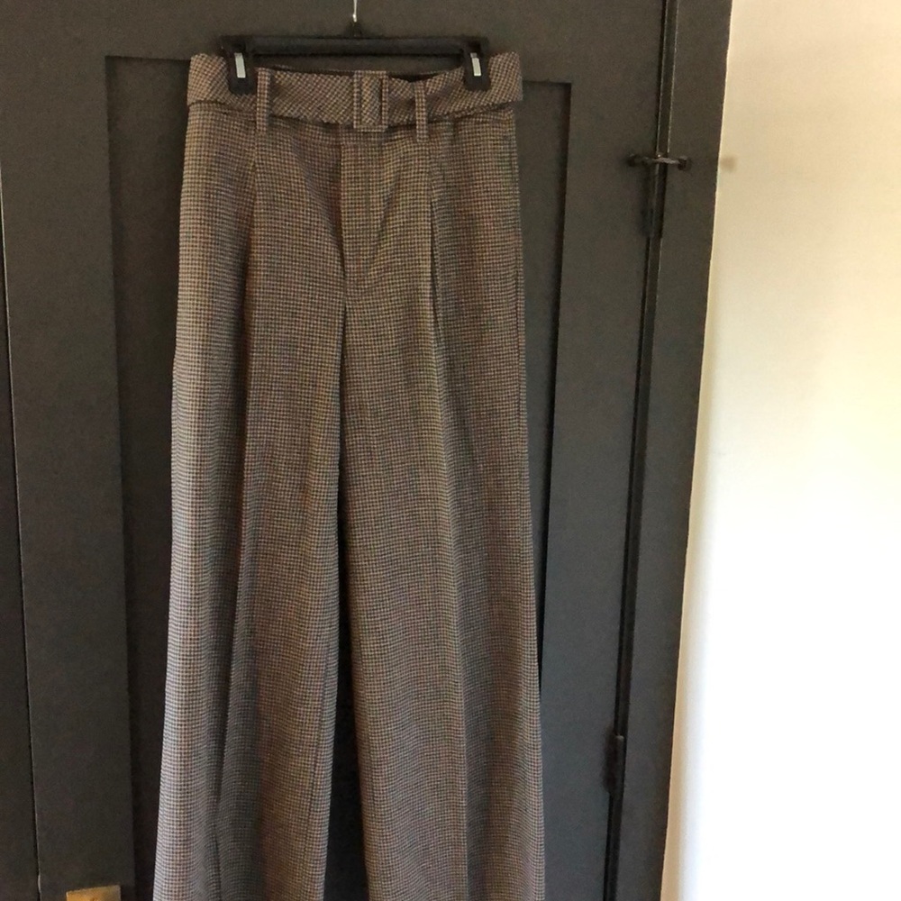 Belted wide leg trousers